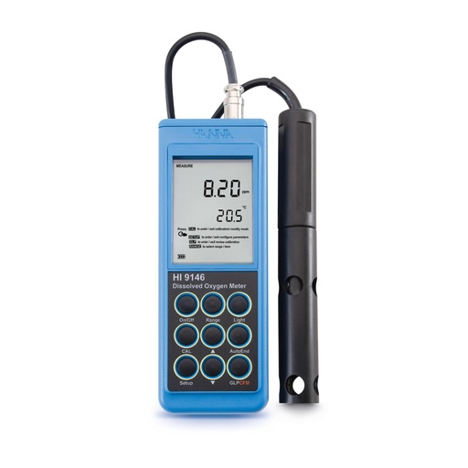 Medidor portátil de oxígeno disuelto con sonda de 4m - HI9146-04